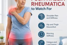 Older adult experiencing early polymyalgia rheumatica symptoms including shoulder and hip pain and morning stiffness