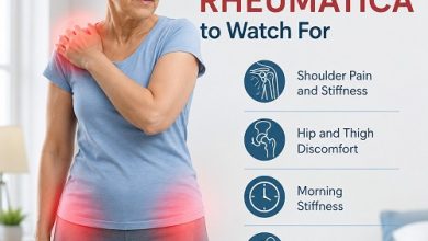 Older adult experiencing early polymyalgia rheumatica symptoms including shoulder and hip pain and morning stiffness