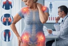 Polymyalgia rheumatica symptoms causing shoulder and hip pain and morning stiffness