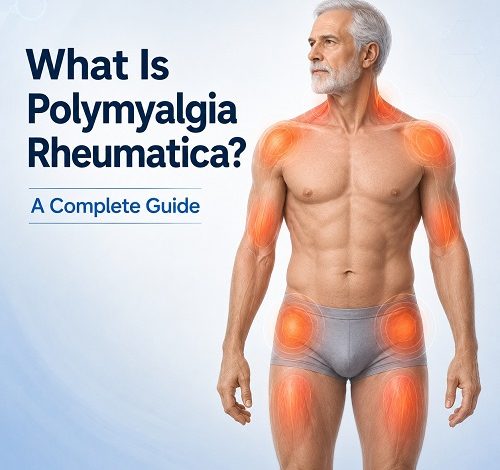 What is polymyalgia rheumatica showing pain and stiffness in the shoulders, neck, hips, and thighs