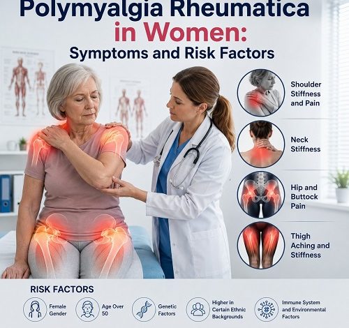 Polymyalgia Rheumatica in Women showing shoulder and hip pain and stiffness