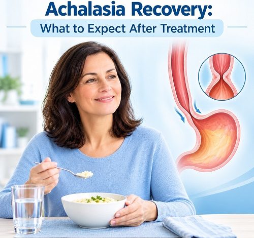 Patient recovering after achalasia treatment while following a soft-food diet