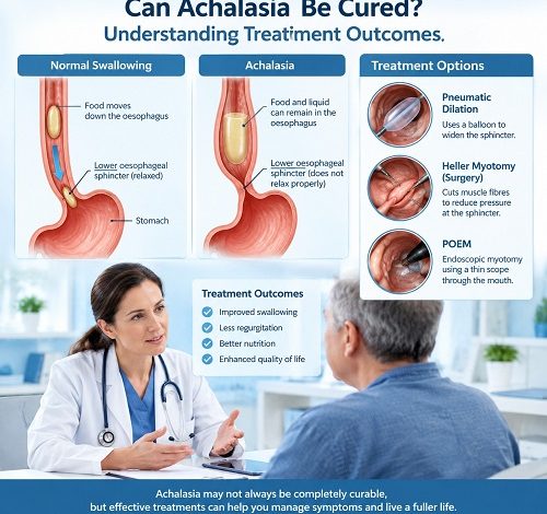 Can achalasia be cured and what are the treatment outcomes?